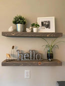 Joel's Antiques - 30 Inch Wooden Floating Shelves for Wall - 30x8x2 in - Made of Natural Wood - Heavy Duty Rustic Wall Shelves for Bedroom - Perfect for Living Room, Kitchen - Grey by CozyNest Decor