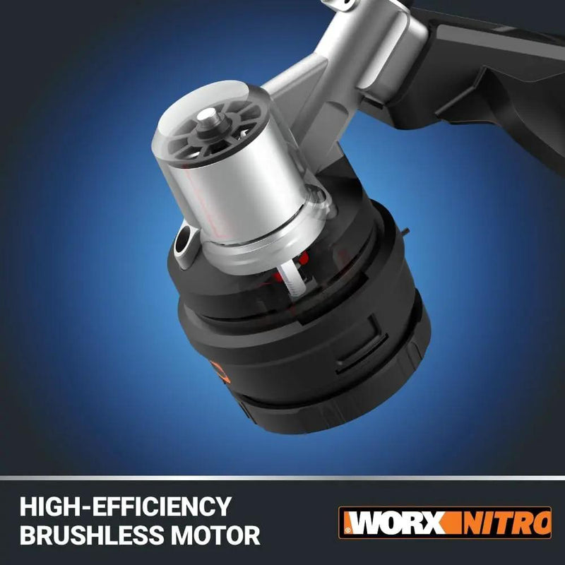 Worx Nitro 40V 15" Cordless String Trimmer with Brushless Motor, Powerful Grass Trimmer with Dual-Exit Bump-Feed Head, Lightweight Weed Trimmer Easy-Load Spool Head – Batteries & Charger Included, photo 5 of 6