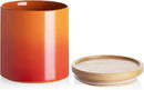 Sweejar Ceramic Food Storage Jar, Stackable Kitchen Canisters, Containers with Airtight Seal Wooden Lid for Serving Ground Coffee, Tea, Sugar, Salt and More - 16 Fl Oz (Gradient Orange) by CozyNest Decor