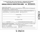 25 Pack 3-Ply Carbonless Annual Vehicle Inspection Report Form with White Interior Inspection Label and Red Exterior Aluminum Inspection Label by GreenHaven Gardens