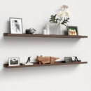 47.2 Inches Long Floating Shelves, 2 Set Farmhouse Wall Shelf for Bedroom, Nursery Book Shelf with Lip, Picture Ledge Shelf for Living Room, Bathroom, Kitchen - Walnut by TinyTreasures Baby Boutique