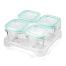 Matyz 4-Pack Glass Baby Food Containers with Airtight Lids and Stackable Tray (Mint Green, 3 OZ Each) - Glass Food Containers Freezer Safe for Baby Toddler - Stackable Baby Food Containers Glass by TinyTreasures Baby Boutique
