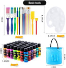 JOYIN Washable Tempera Paint Set for Kids 42PCS, Non Toxic Liquid Paint with 15 Brushes and 4 Palettes - Art Supply for Kids for Arts and Crafts Project, Finger Painting (2 oz Each) by TinyTreasures Baby Boutique