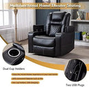 CANMOV Electric Power Recliner Chair Set of 3, Breathable Leather Home Theater Seating with Hidden Arm Storage, Power Recliner Chair with USB Ports and Cup Holders for Living Room,Black by CozyNest Decor