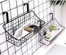 LeleCAT Basket with hook Grid Storage Basket, Hang it behind a door or on a railing, Over the Cabinet Door, Small, BLack,1 Pack by CozyNest Decor