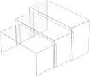 9x9.5x10 Inch Clear Display Risers Shelf 3pcs, Countertop Rectangular Acrylic Display Stands for Funko Pop Figure, Bags, Collectibles by CozyNest Decor