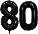 GOER Number 80 Balloons for 80th Birthday Party Decorations,42 Inch Jumbo Foil Helium Balloons for 80th Anniversary (Black) by TinyTreasures Baby Boutique