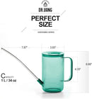 Small Watering Can Indoor Plants with Long Spout (1L, Emerald) by GreenHaven Gardens