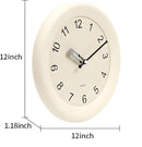 Kesin Wooden Wall Clocks 12 Inch Silent Non Ticking Wall Clocks Battery Operated - Wood White Modern Office Simple Minimalist Clocks Decorative for Kitchen, Home,Bedroom, Office, Home, Living Room by CozyNest Decor
