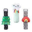 The Peanutshell Sock Rattles Set of 5 - Girl Boy Rattle Socks, Baby Toys 0-6-12 Month, Animal Newborn High Contrast Baby, Infant, Newborn Toys 0-3 0-6 Months Old Babies - Montessori by TinyTreasures Baby Boutique