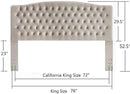 24KF Upholstered Tufted Button Velvet Headboard,Comfortable Fashional Headboard King/CA King Size,Taupe by CozyNest Decor