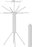 JOOM 4 Legs Double Layer Clothes Drying Rack, Garment Rack Portable and Foldable Space Saving Laundry Drying Rack - Drying Rack Clothing Floor Folding Balcony Bedroom Household Aluminum by CozyNest Decor