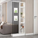 Wall Room Divider, Storage Cabinet Storage Display with Shelves, Modern Freestanding Wood Room Divider Screen, Wall Privacy Screens for Home Decorative (White+Black,31.5" L x 9.5" W x 79.5" H) by CozyNest Decor