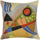 Kandinsky Abstract Pillow Cover - Original | Modern Toss Pillows Modern Chair Cushion Contemporary Pillowcase Farmhouse Chair Cushion Couch Handmade Wool Size 18x18 by CozyNest Decor