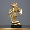 Couples Kiss Sculpture,Abstract Art Couple Sculpture Home Furnishing Resin Statue Decoration Romantic Statue Used for Home Decoration, Wedding, Gift. (Gold) by CozyNest Decor