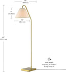 GLOBE Electric 61000147 62" Floor Lamp, Matte Brass, Beige Fabric Shade, On/Off Rotary Switch on Socket, 6-Foot Clear Cord, Reading Light, Bedroom, Living Room, Home Decor by CozyNest Decor