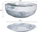 G EPGardening 8in Marble Pattern Large Round Succulent Planter Pot Modern Flower Pot Indoor and Outdoor Planter with Marble Tray