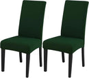 JQinHome Chair Covers for Dining Chairs, High Stretch Removable Washable Chair Protector Cover Set of 2, Chair Slipcovers for Dining Room, Kitchen,Home Party,Wedding Ceremony(Hunter Green, 2PC) by CozyNest Decor
