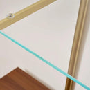 Extra Large Glass Console Table for Living Room, Foyer & Entrance, L47 x W16 x H31, Mid-Century Modern Sofa Table with Clear Glass Top, Walnut Finish Wood Top and Gold Finish Metal Frame by CozyNest Decor