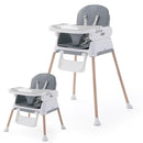 3 in 1 Baby High Chair,Adjustable Convertible Chairs Baby High Chairs for Babies and Toddlers,Portable and Easy to Clean,Gray by TinyTreasures Baby Boutique