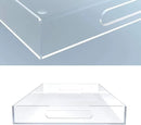 Clear Acrylic Serving Tray for Vanity, Bathroom, Outdoor, Food and Décor with Handles (Rectangle, Small) by CozyNest Decor