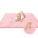 Baby Play Mat for Floor,1.3" Thick Elasti-Foam 74×50 Playpen Mat for Toddlers Infant kids,Water-Repellent Soft Coral Velvet for Tummy Time, Non-Slip Backing for Crawling,Tatami Style(Pink) by TinyTreasures Baby Boutique