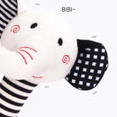 D-KINGCHY Baby Toys 0-12 Months, Black and White Newborn Toys, Soft Plush Rattle Stuffed Animal Toy with Teether and Sound, Developmental Hand Grip Toys (Elephant) by TinyTreasures Baby Boutique