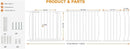 HOOEN Extra Wide Baby Gate for Doorways Stairs 76.38-86.3 Inch Large Long Pressure Mounted Dog Gates Indoor Walk Through Child Gates for Kids or Pets White Safety Gate (White, 76.38-86.3") by TinyTreasures Baby Boutique