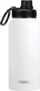 DRINCO Stainless Steel Water Bottle Spout Lid Vacuum Insulated Double Wall Water Bottle Wide Mouth (40oz 32oz 22oz 18oz 14oz) Leak Proof Keeps Cold or Hot (32 oz, 32oz Artic White) by CozyNest Decor