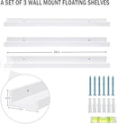 AZSKY White Kids Bookshelf Floating Shelves Wall Mounted 24 Inches Long Nursery Wooden Book Shelves for Toys Storage Picture Ledge Shelf for Living Room Bedroom Decor Books Photo Frames Set of 3 by CozyNest Decor
