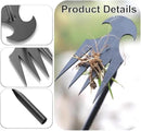 Stainless Weeding Artifact Uprooting Weeding Tool, Stainless Steel Forged Weed Puller 4 Teeth Dual Purpose Weeder, Hand Weeder Tool for Gardening with Long Handle (Black 2Pcs) by GreenHaven Gardens