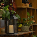 YAKii Hanging Glass Panes Lantern Portable Led Candle Light Operated by 3AAA Battery Use for Garden Yard, Indoor & Christmas Day Decoration etc (Black 2PCS) by CozyNest Decor
