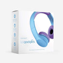 LilGadgets Connect+ Wired Kids Headphones for School with Mic, Volume Limited & Noise Reduction, On-Ear Headset with Cord, SharePort Technology for Multiple Kids & SoftTouch Padding, Blue/Purple by TinyTreasures Baby Boutique