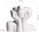BrownLove Ceramic Face Vase White Flower Vase for Decor Female Form Face Vase Art Vase Modern Decorative Vase Centerpiece for Table Shelf Living Room Office Bedroom Small by GreenHaven Gardens