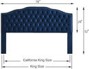 24KF Upholstered Button Tufted King Headboard with Nailhead Trim, Soft Velvet Fabric Headboard King/CA King - Navy by CozyNest Decor