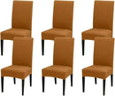 JQinHome 6 Pcs Dining Chair Slipcover,High Stretch Removable Washable Chair Seat Protector Cover for Home Party Hotel Wedding Ceremony (Camel) by CozyNest Decor