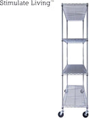 60"x18"x72" Prime Heavy Duty Chrome 4-Tier Wire Shelving NSF 3200 LBS MAX Capacity Storage Rack for Commercial, Hospital, School, Garage, and Kitchen Uses (with Wheels) by CozyNest Decor