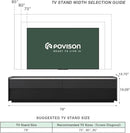 POVISON Fully-Assembled Mid Century Glossy Sintered Stone TV Stand, 78.74" Wood Media Console with Adjustable LED Light, Entertainment Center with Storage for Living Room by CozyNest Decor