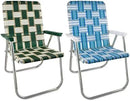 Lawn Chair USA - Outdoor Chairs for Camping | 2- Pack (Sea Island with White Arms & Charleston with Green Arms, Classic) by GreenHaven Gardens