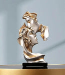 Couples Kiss Sculpture,Abstract Art Couple Sculpture Home Furnishing Resin Statue Decoration Romantic Statue Used for Home Decoration, Wedding, Gift. (Grey) by CozyNest Decor