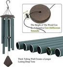 Wind Chimes Outdoor Large Deep Tone,Sympathy Wind Chime Outdoor, Memorial Wind-Chime with 6 Tuned Tubes, Elegant Chime for Garden, Patio, Balcony and Home Decor, Matte Green by CozyNest Decor