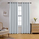 MIUCO Blackout Curtains Room Darkening Curtains Textured Grommet Window Curtains for Living Room 2 Panels 52x84 Inch Long Greyish White by TinyTreasures Baby Boutique