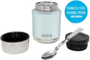 MIRA 15 oz Insulated Food Thermos for hot and cold foods - Leak-Proof Stainless Steel Container with Spoon - Pearl Blue by TinyTreasures Baby Boutique