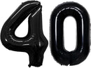 GOER Number 40 Balloons for 40th Birthday Party Decorations,42 Inch Jumbo Foil Helium Balloons for 40th Anniversary (Black) by TinyTreasures Baby Boutique