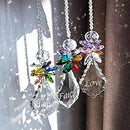 H&D HYALINE & DORA Glass Crystal Rainbow Angel Ornament Chakra Hanging Suncatcher Window Sun Catcher with Baroque Maple Leaf Pendant for Gift, Pack of 3 by GreenHaven Gardens