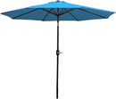Sunnydaze Outdoor Patio Umbrella - Polyester Table Market Umbrella with Push-Button Tilt and Crank - 8 Sturdy Ribs - Turquoise - 9ft by GreenHaven Gardens