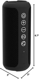 Ortizan Portable Bluetooth Speaker: IPX7 Waterproof, 24W Loud Sound, Deep Bass, Bluetooth 5.3, LED Lights, Wireless Stereo Pairing, 30H Playtime, for Home/Outdoor/Party/Beach, Birthday Gift (Black) by TinyTreasures Baby Boutique