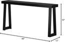 Plank+Beam Solid Wood Console Table, 66 Inch, Sofa Table, Narrow Entryway Table for Hallway, Behind The Couch, Living Room, Foyer, Easy Assembly, Black by CozyNest Decor