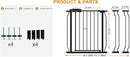 HOOEN Wide Baby Gates for Doorway Stairs 30" Tall 38.5-43.5 Inch Wide Indoor Child Gate for Kid or Pet Dogs Walk Through Pressure Mounted Baby Dog Gate by TinyTreasures Baby Boutique