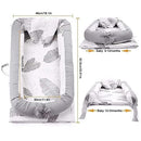 Lounger for Newborn, Newborn Lounger for 0-24 Months, Breathable & Portable Infant Nest - Soft Infant Floor Seat Cover for Travel (Leaves) by TinyTreasures Baby Boutique